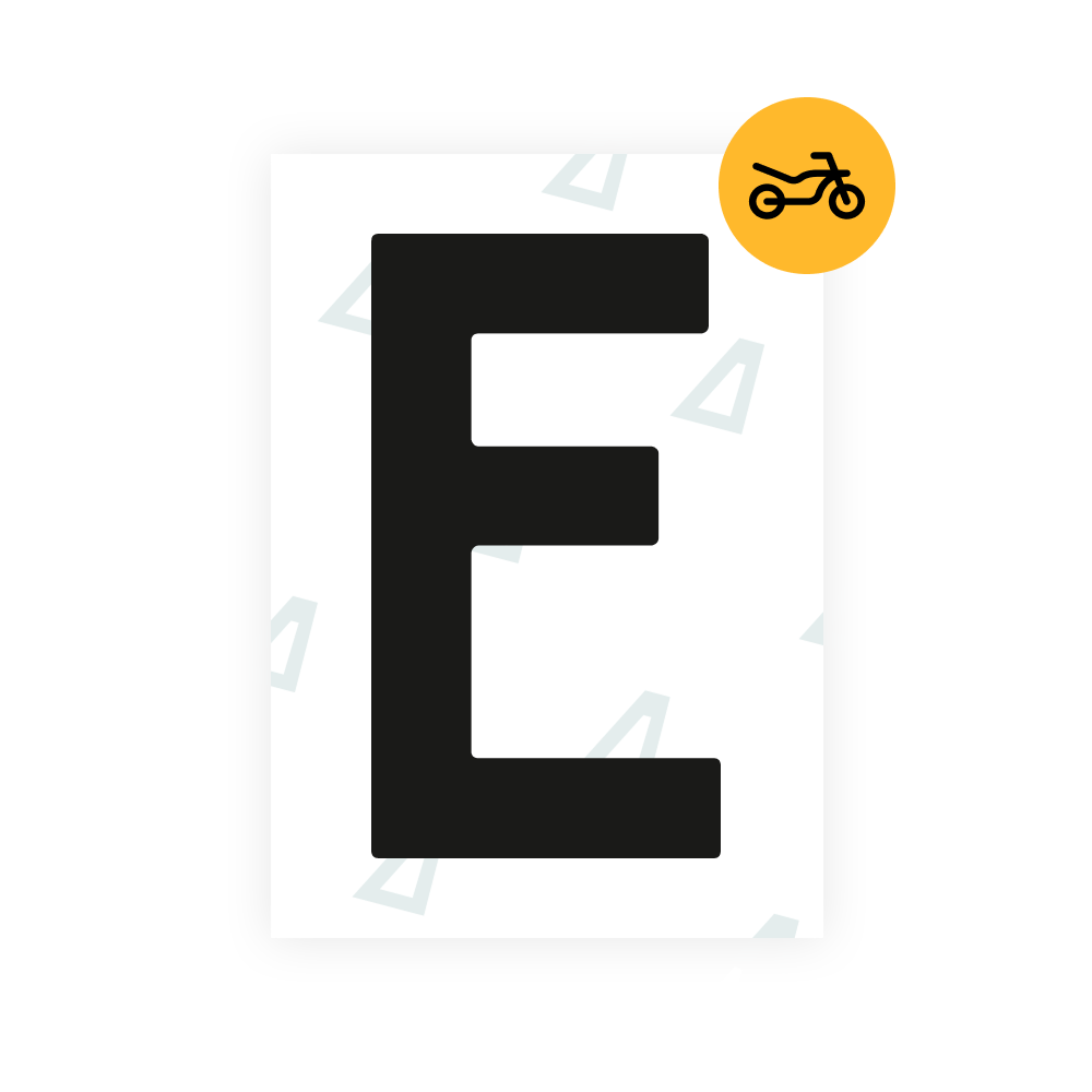 Alite Nanofilm for Netherlands moto license plates - Symbol "E"