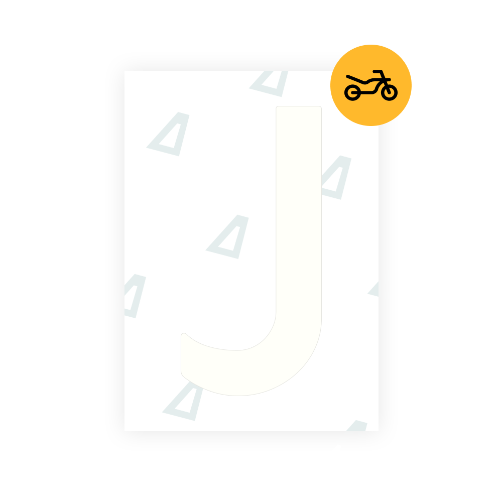 Alite Nanofilm for Netherlands moto license plates - Symbol "J"