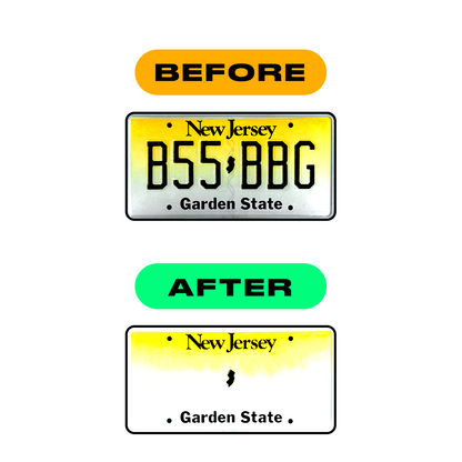 Alite Nanofilm for US (New Jersey - Embossed) license plates - Symbol "S" - Alite