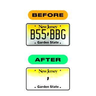 Alite Nanofilm for US (New Jersey - Embossed) license plates - Symbol "6" - Alite