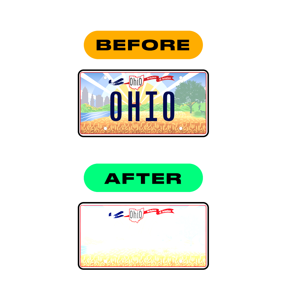 Alite Nanofilm for US (Ohio 2021) license plates - Symbol "1" - Alite