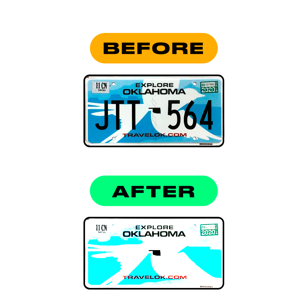 Alite Nanofilm for US (Oklahoma) license plates - Symbol "X" - Alite
