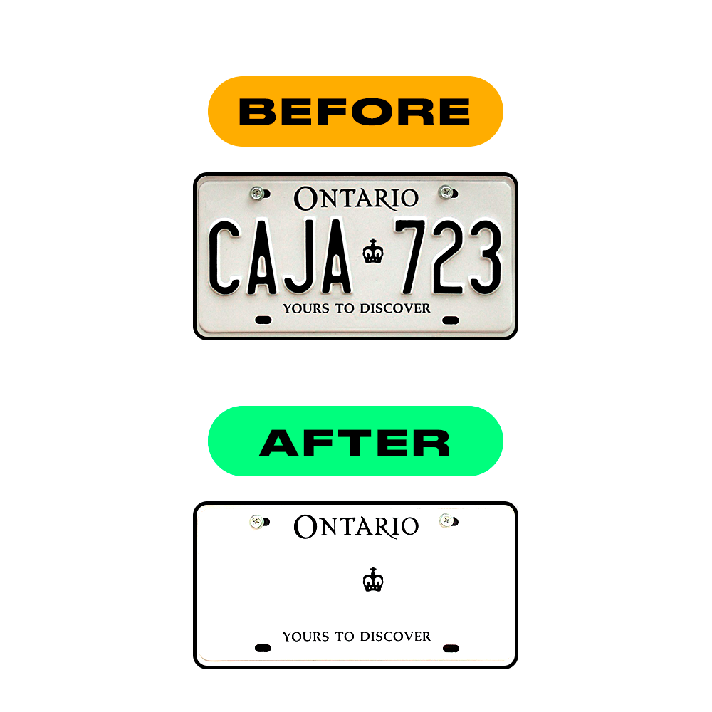 Alite Nanofilm for CA (Ontario) license plates - Symbol "A" - Alite
