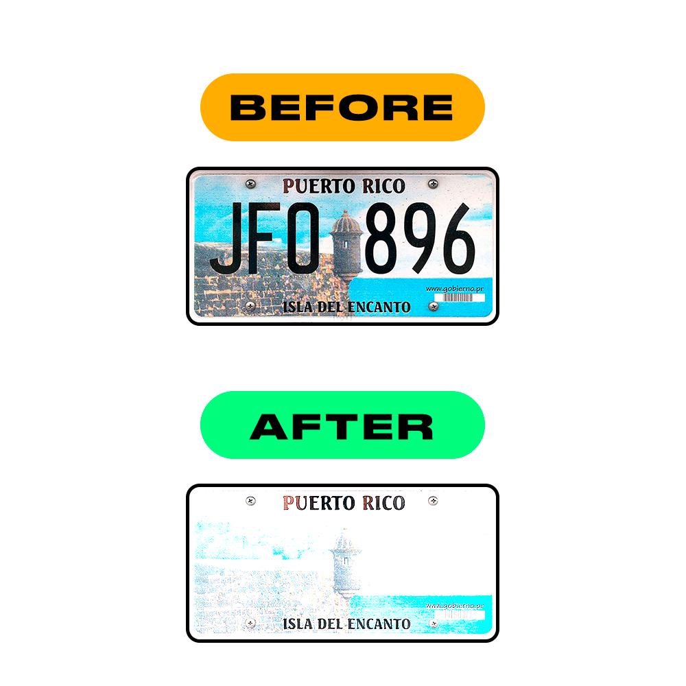 Alite Nanofilm for US (Puerto Rico) license plates - Symbol "Z" - Alite