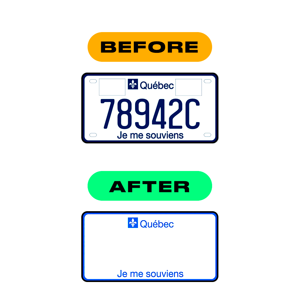 Alite Nanofilm for US (Quebec) license plates - Symbol "A" - Alite