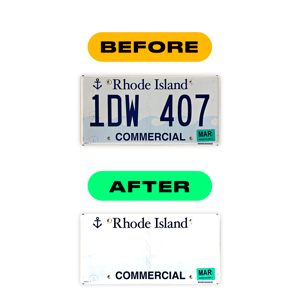 Alite Nanofilm for US (Rhode Island - Flat) license plates - Symbol "6"