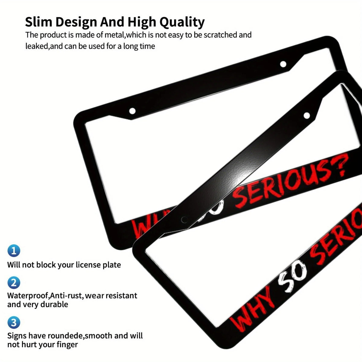 License plate frame Aluminum for USA (Why So Serious?) 1pcs