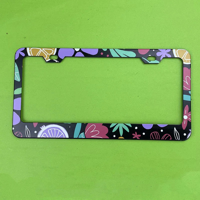 License plate frame Aluminum for USA (Flowers) 1pc