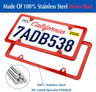 License plate frame Stainless Steel for USA (Black) 2pcs