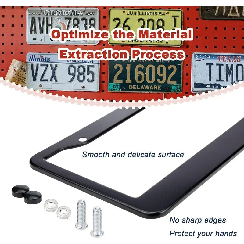 License plate frame Stainless Steel for USA (Silver)