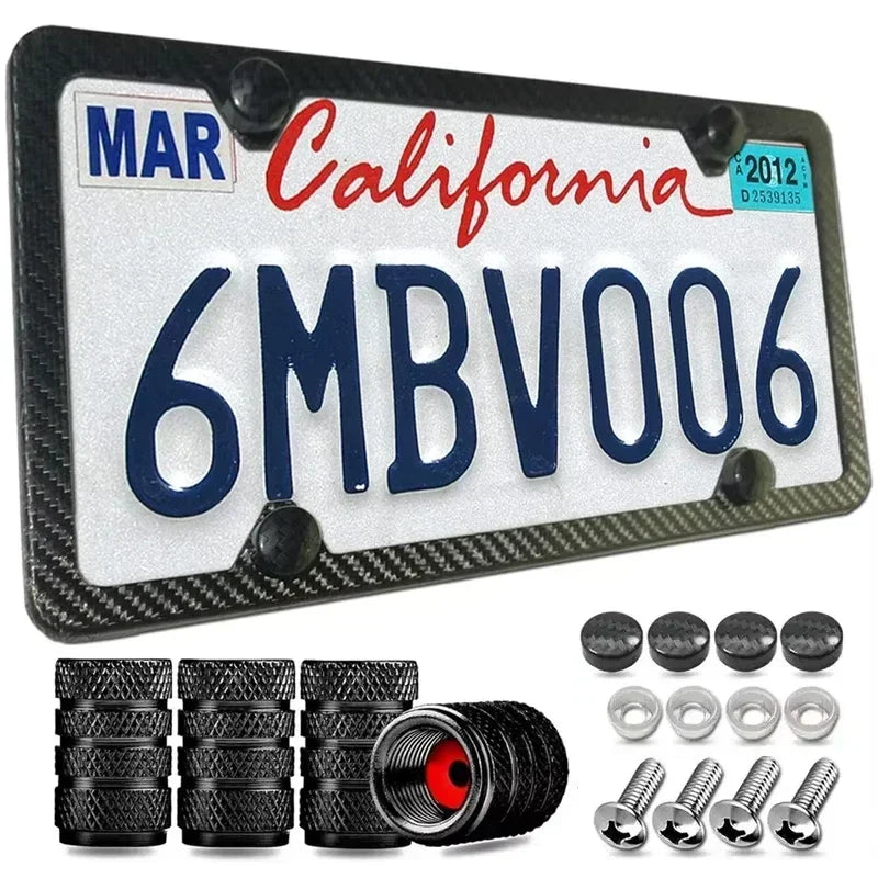 License plate frame Stainless Steel for USA (Carbon) 2pcs