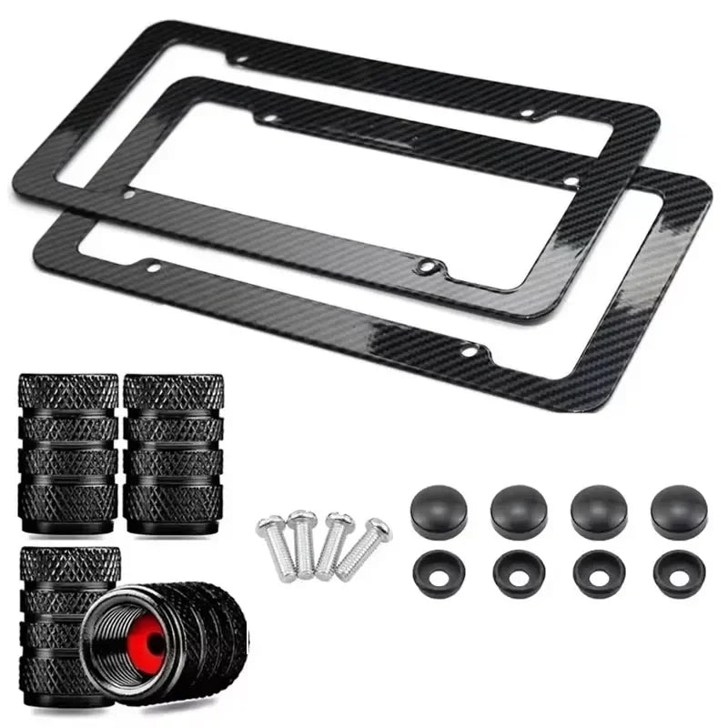 License plate frame Stainless Steel for USA (Carbon) 2pcs