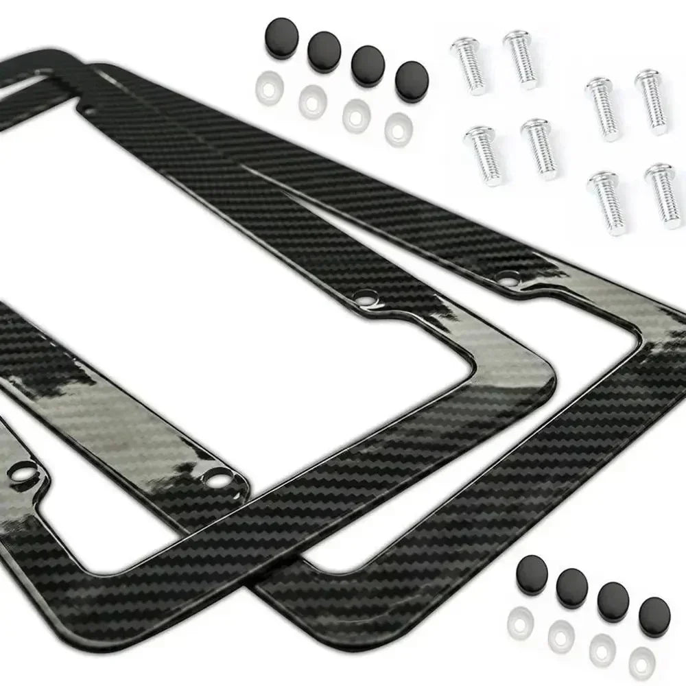 License plate frame Stainless Steel for USA (Carbon) 2pcs