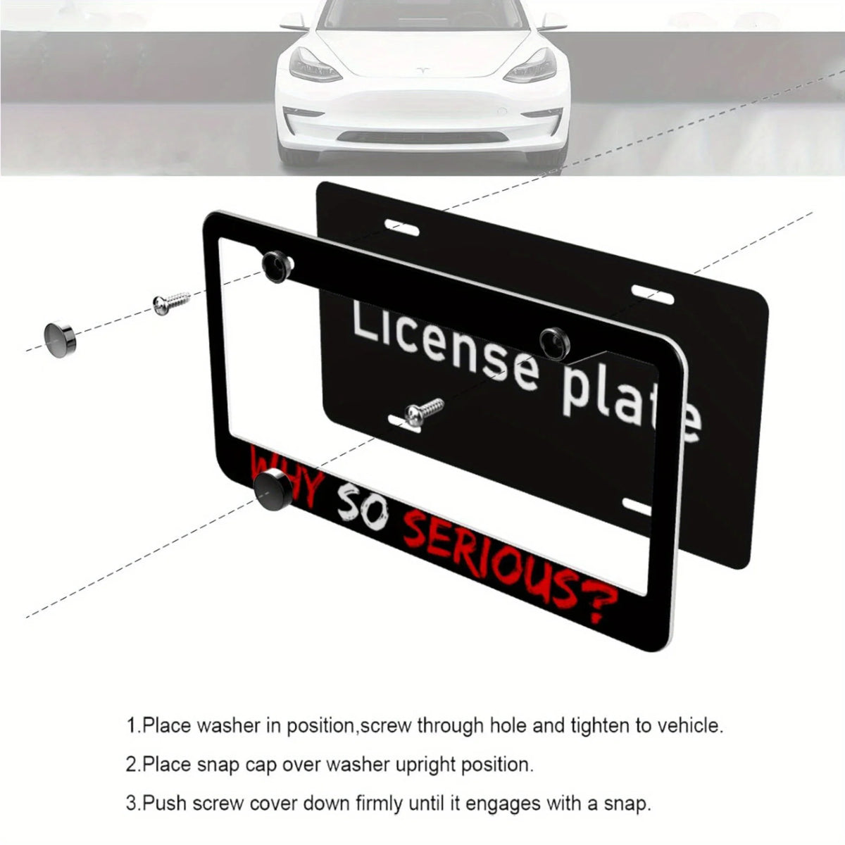 License plate frame Aluminum for USA (Why So Serious?) 1pcs