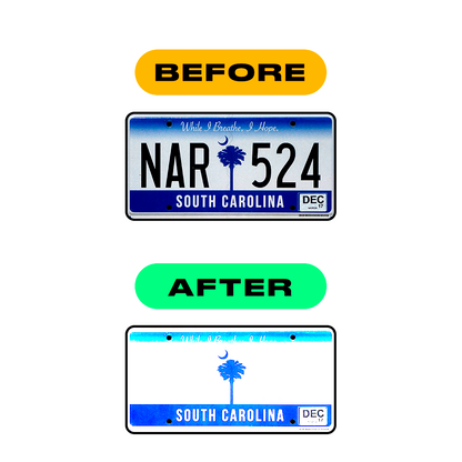 Alite Nanofilm for US (South Carolina 2016-2023) license plates - Symbol "3" - Alite