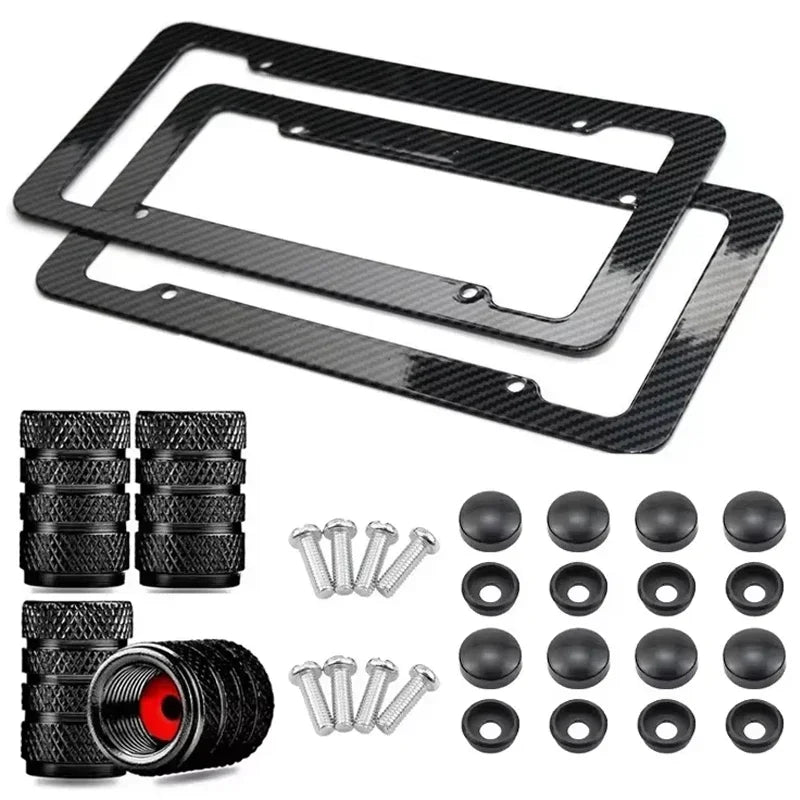 License plate frame Stainless Steel for USA (Carbon) 2pcs