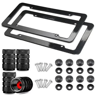 License plate frame Stainless Steel for USA (Carbon) 2pcs