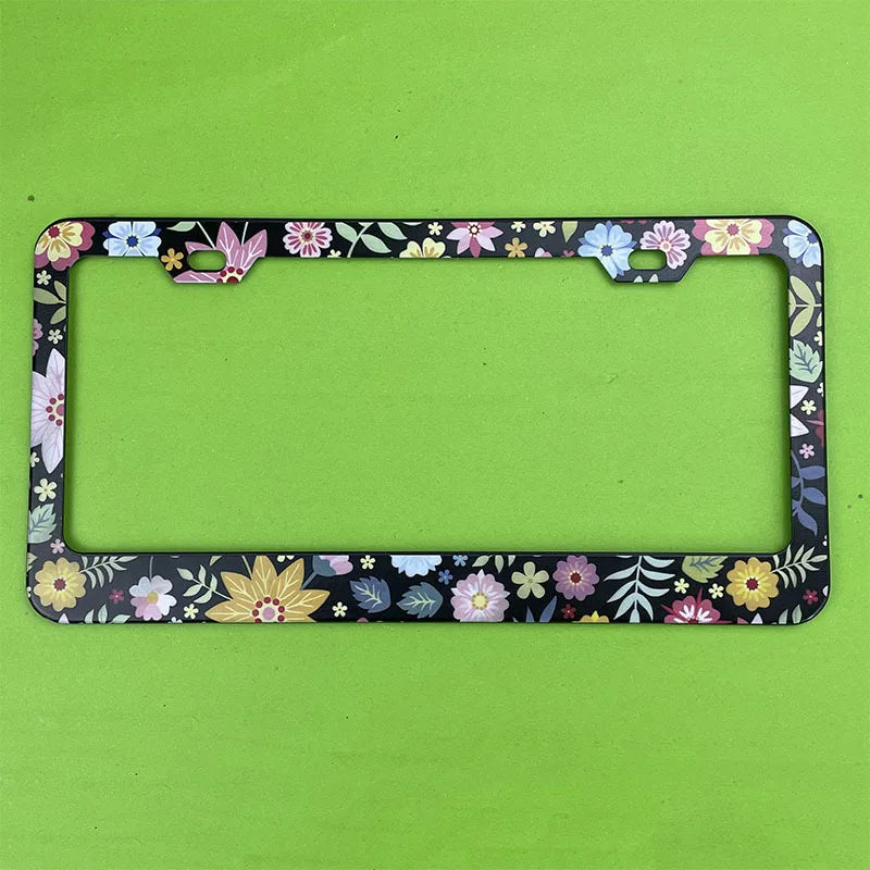 License plate frame Aluminum for USA (Flowers) 1pc