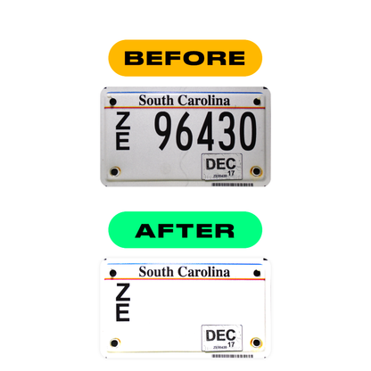 Alite Nanofilm for US (South Carolina) Moto license plates - Symbol "9" - Alite