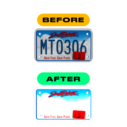 Alite Nanofilm for US (South Dakota) Moto license plates - Symbol "T" - Alite