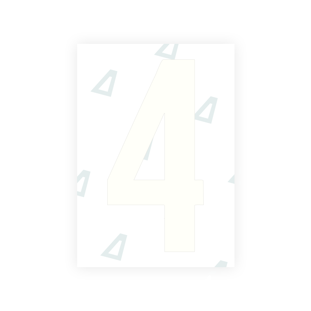 米国（サウスダコタ州）ナンバープレート用 Alite ナノフィルム - シンボル「4」