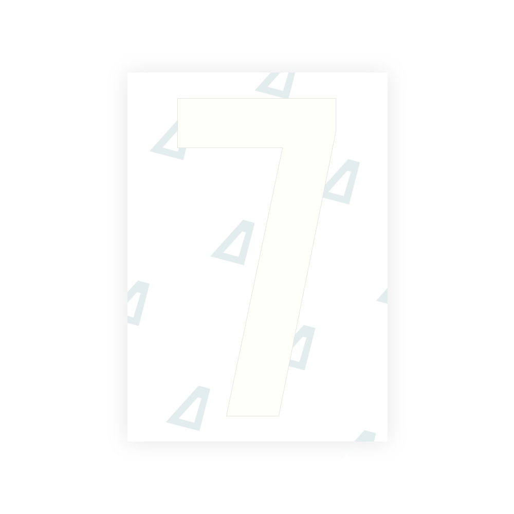 米国（サウスダコタ州）ナンバープレート用 Alite ナノフィルム - シンボル「7」