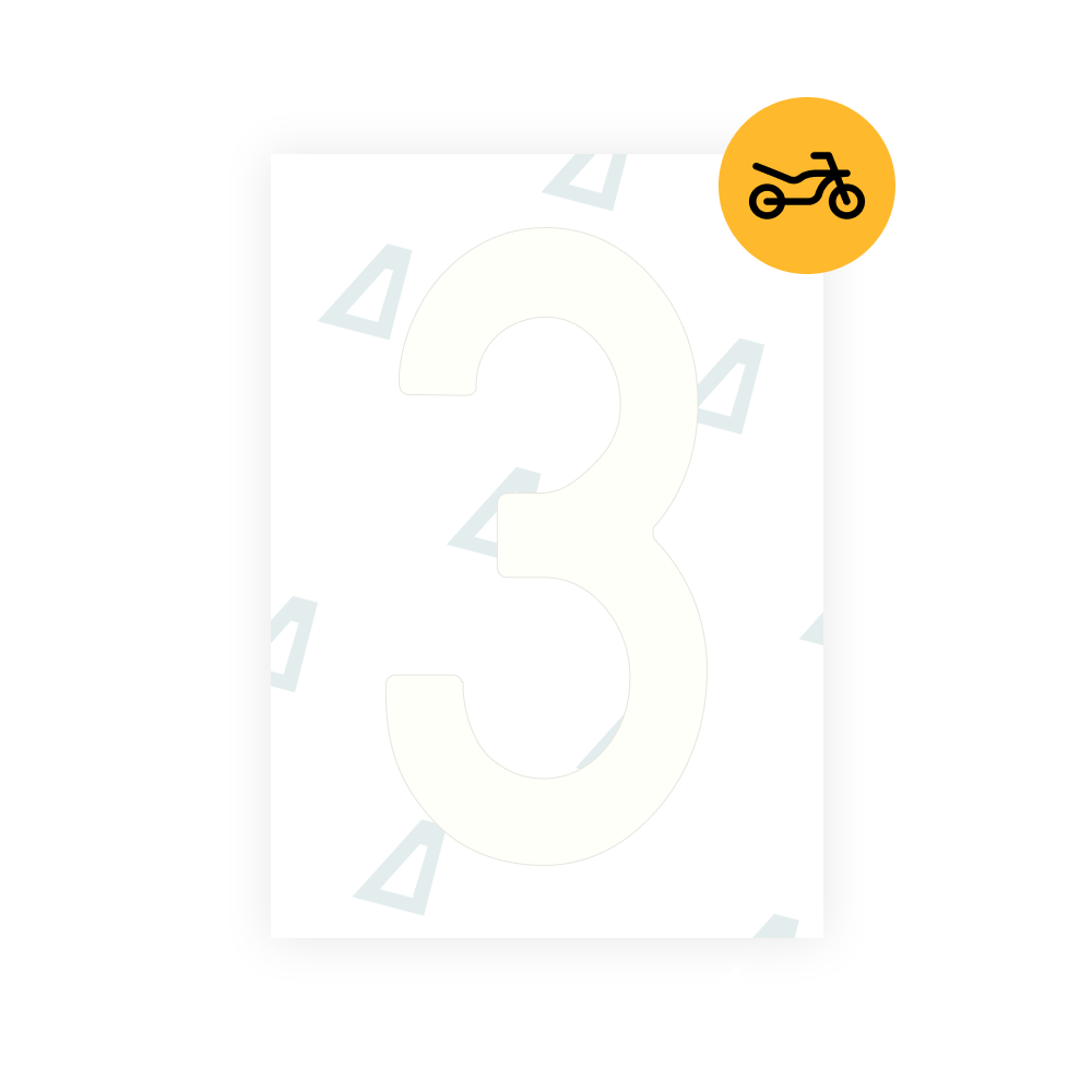 Alite Nanofilm for Spain Moto license plates - Symbol "3"