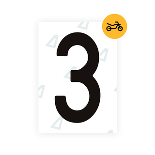 Alite Nanofilm for Spain Moto license plates - Symbol "3"