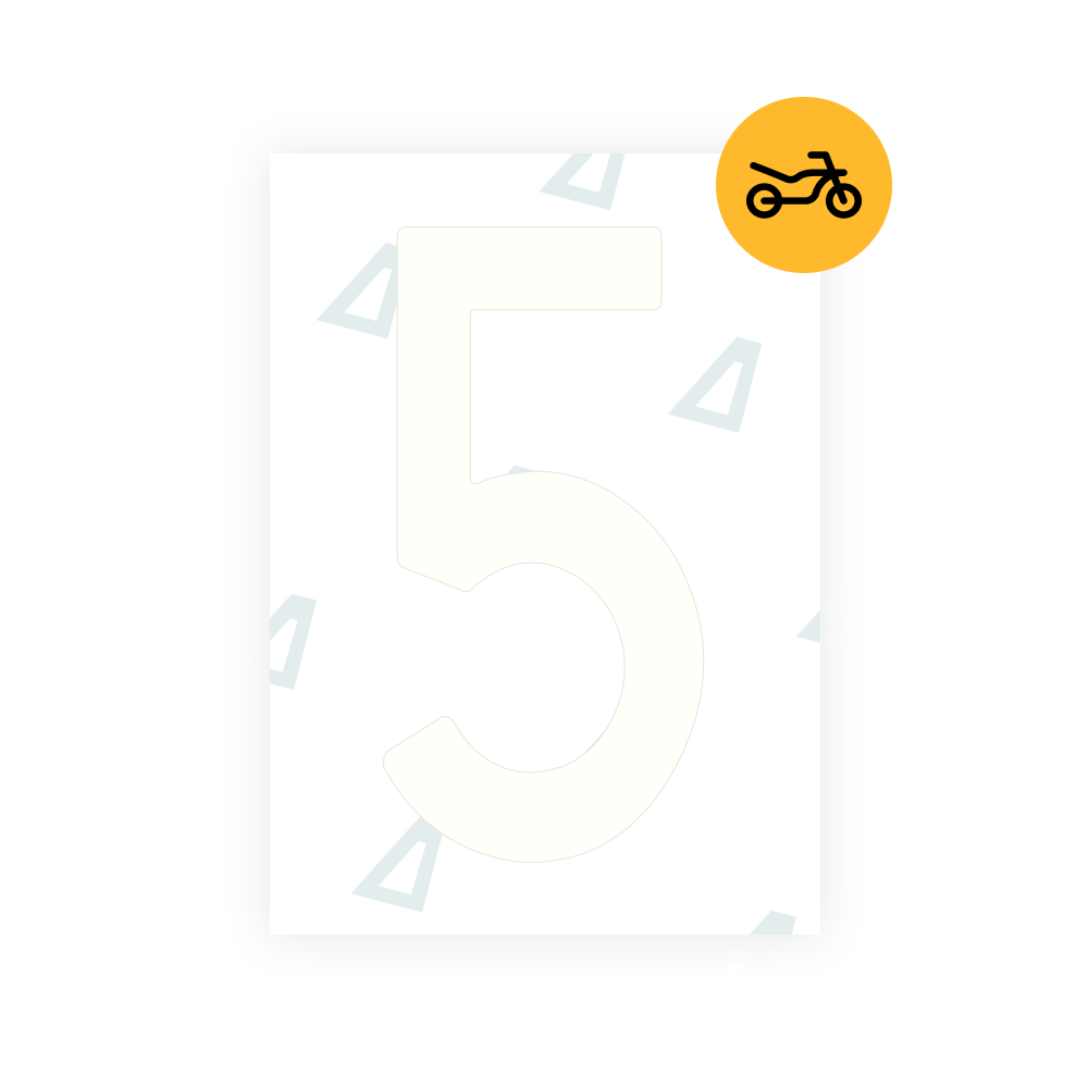 Alite Nanofilm for Spain Moto license plates - Symbol "5"
