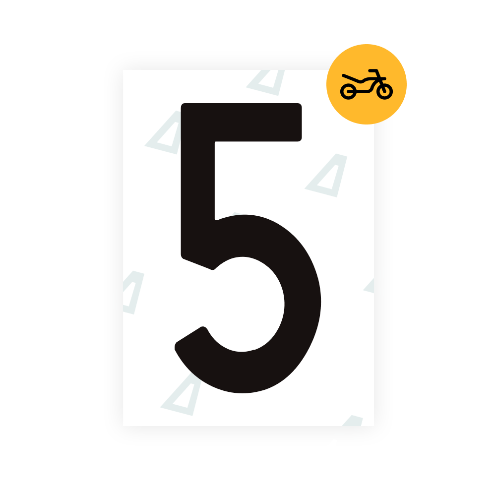 Alite Nanofilm for Spain Moto license plates - Symbol "5"