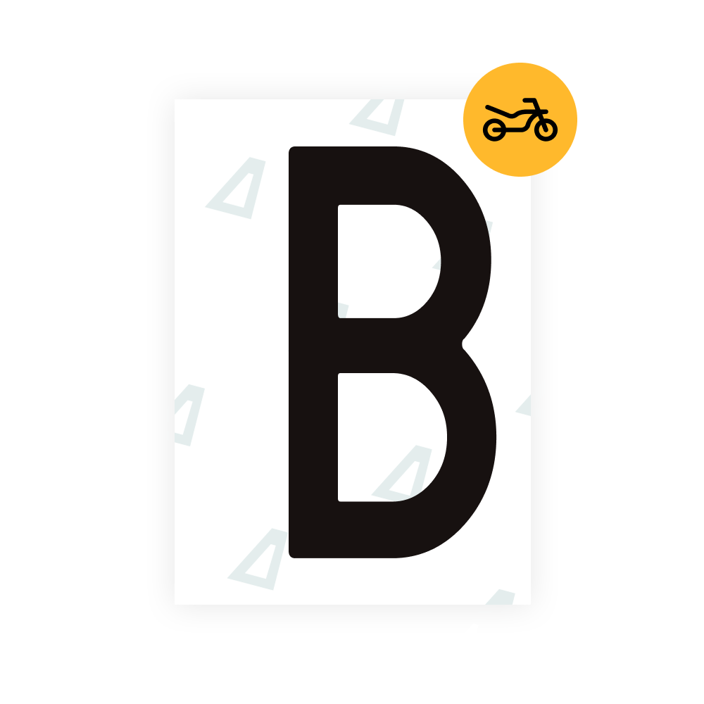 Alite Nanofilm for Spain Moto license plates - Symbol "B"
