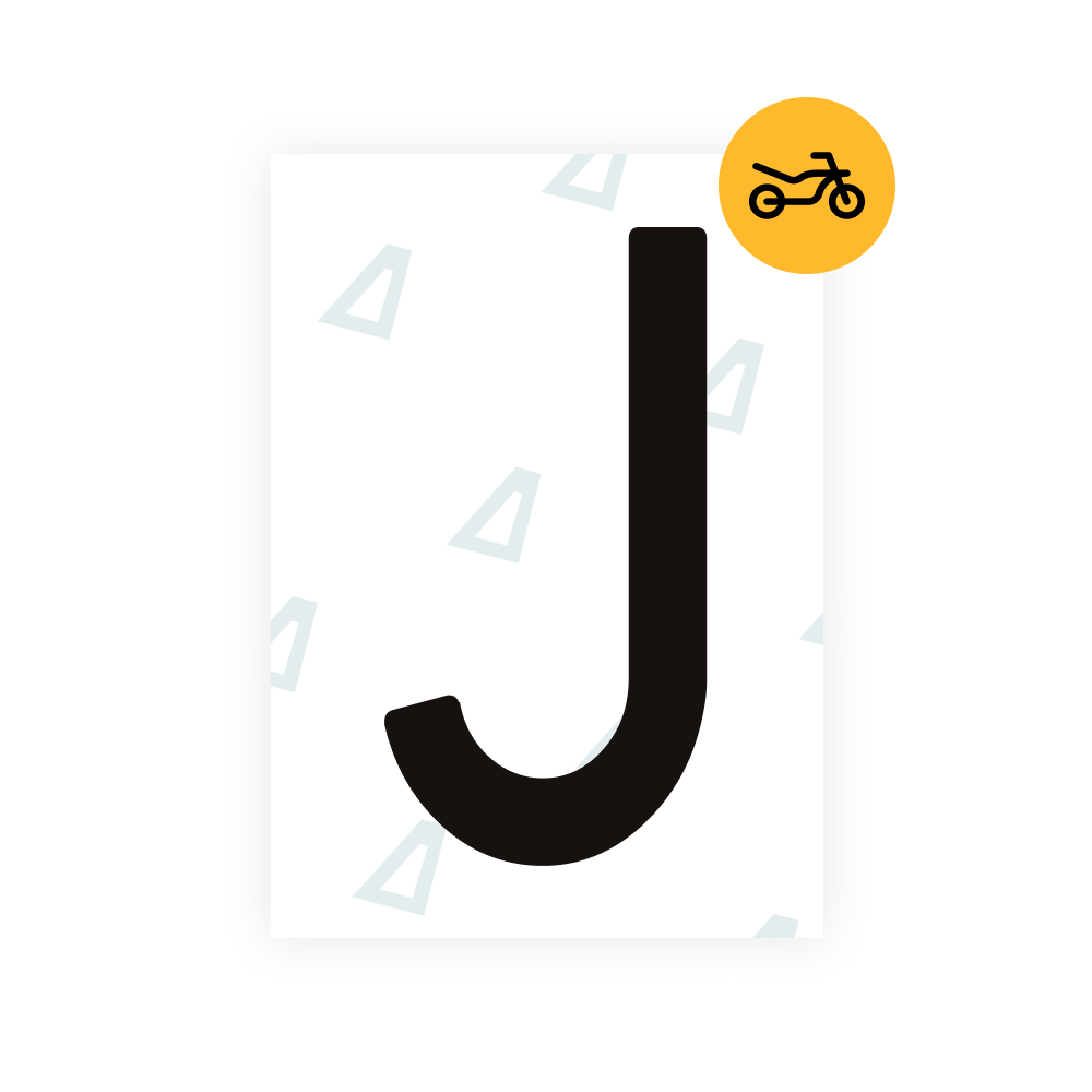 Alite Nanofilm for Spain Moto license plates - Symbol "J"