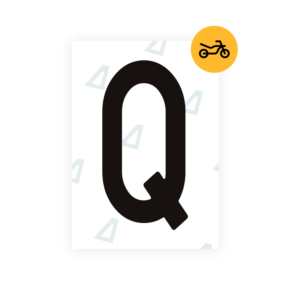 Alite Nanofilm for Spain Moto license plates - Symbol "Q"