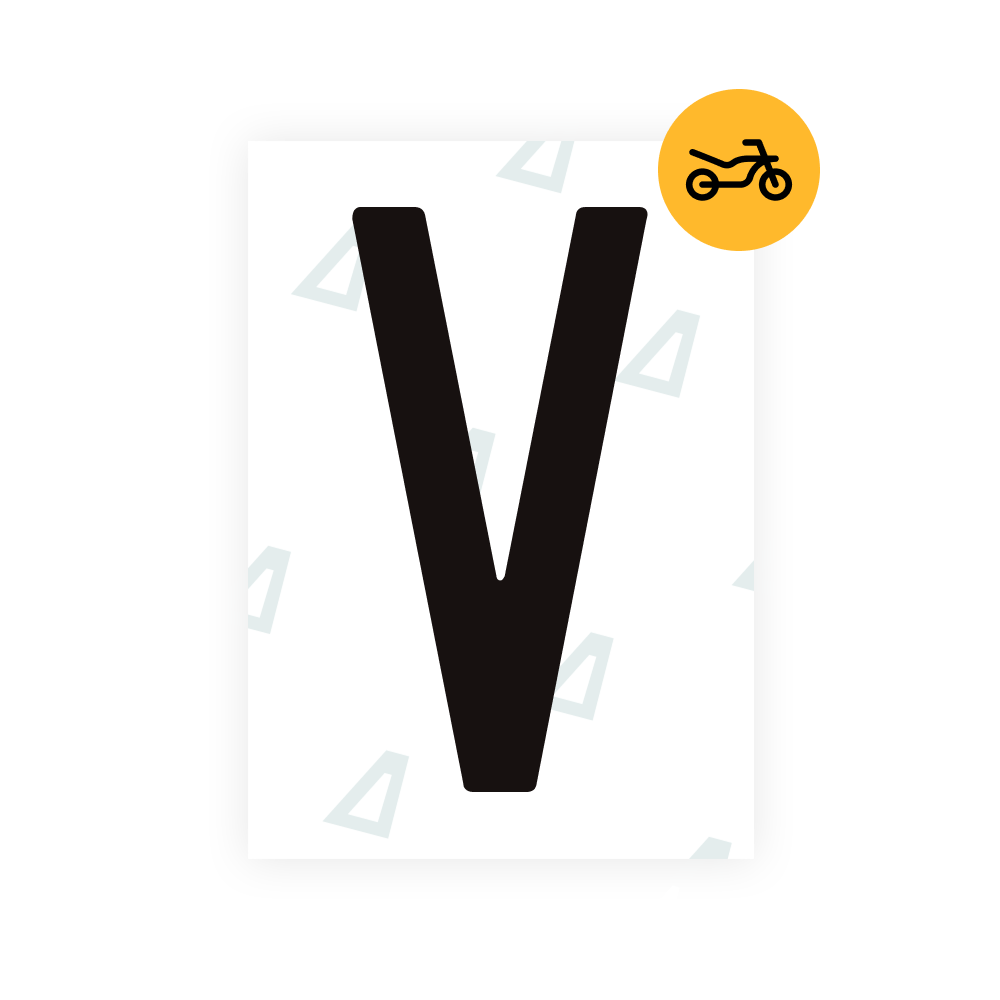 Alite Nanofilm for Spain Moto license plates - Symbol "V"