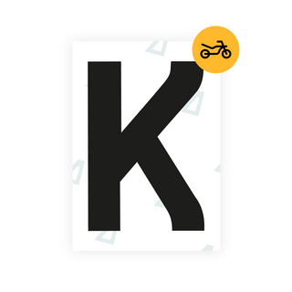 Nanofilm Alite para matrículas de moto del Reino Unido - Símbolo "K"