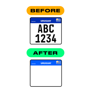 Alite Nanofilm pour plaques d'immatriculation moto uruguayennes - Symbole « A »