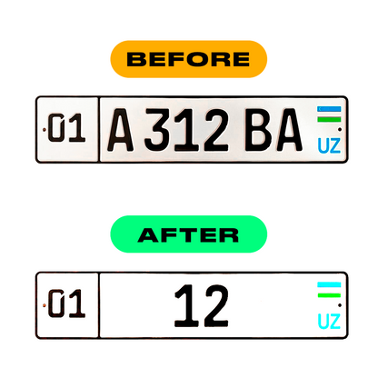 Alite Nanofilm for Uzbekistan number plates - Symbol "Z" - Alite