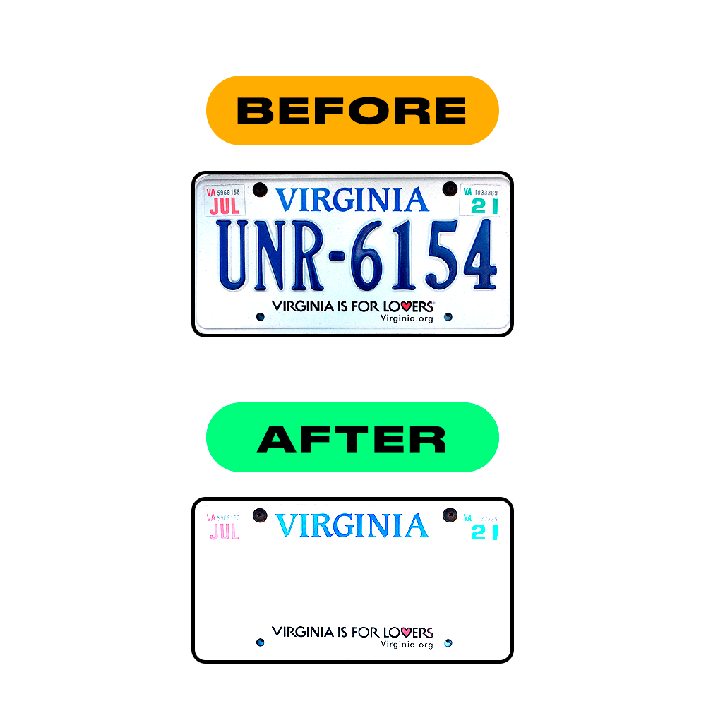 Alite Nanofilm for US (Virginia) license plates - Symbol "J" - Alite