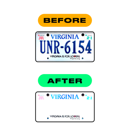 Alite Nanofilm for US (Virginia) license plates - Symbol "J" - Alite