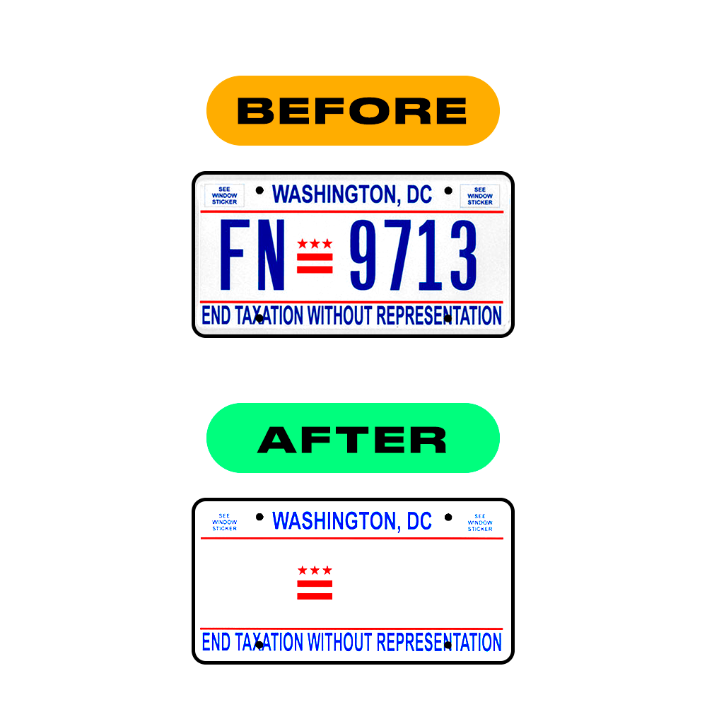 Alite Nanofilm for US (Washington DC) license plates - Symbol "M" - Alite