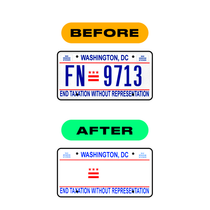 Alite Nanofilm for US (Washington DC) license plates - Symbol "R" - Alite
