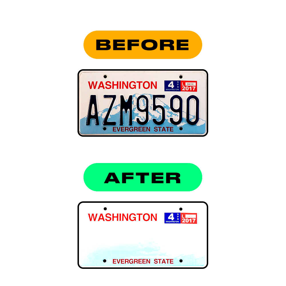 Alite Nanofilm for US (Washington State) license plates - Symbol "A" - Alite