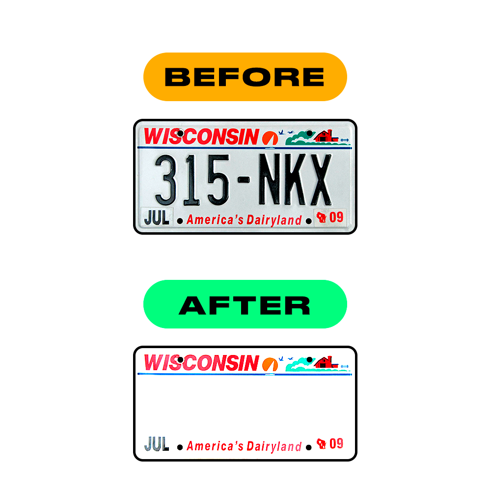 Alite Nanofilm for US (Wisconsin) license plates - Symbol "V" - Alite