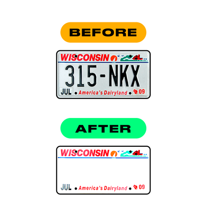 Alite Nanofilm for US (Wisconsin) license plates - Symbol "3" - Alite