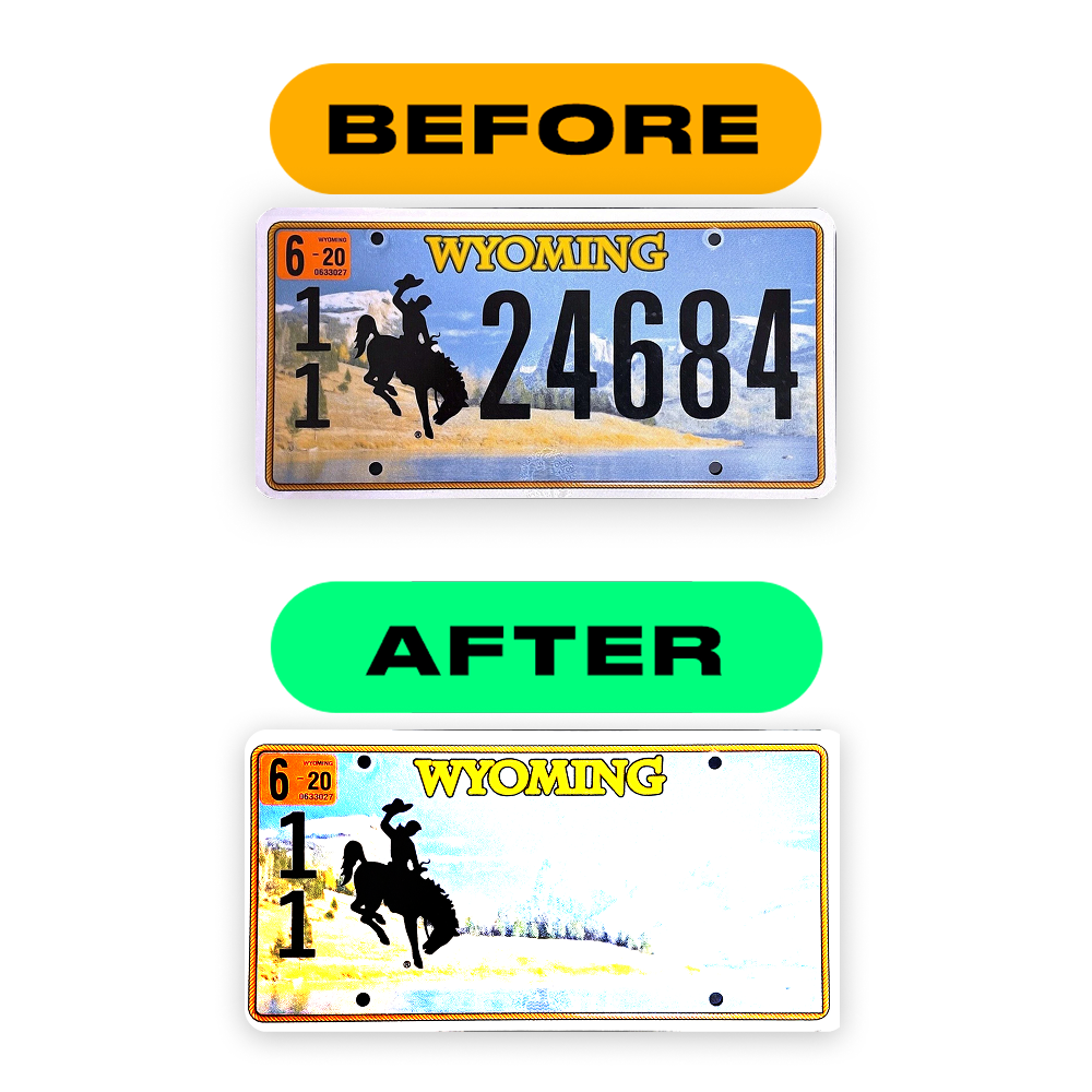 Alite Nanofilm for US (Wyoming 2016) license plates - Symbol "H"