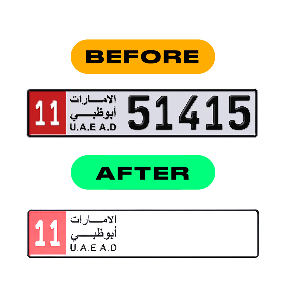 Alite Nanofilm for Abu Dhabi (Standard) number plates - Symbol "3"