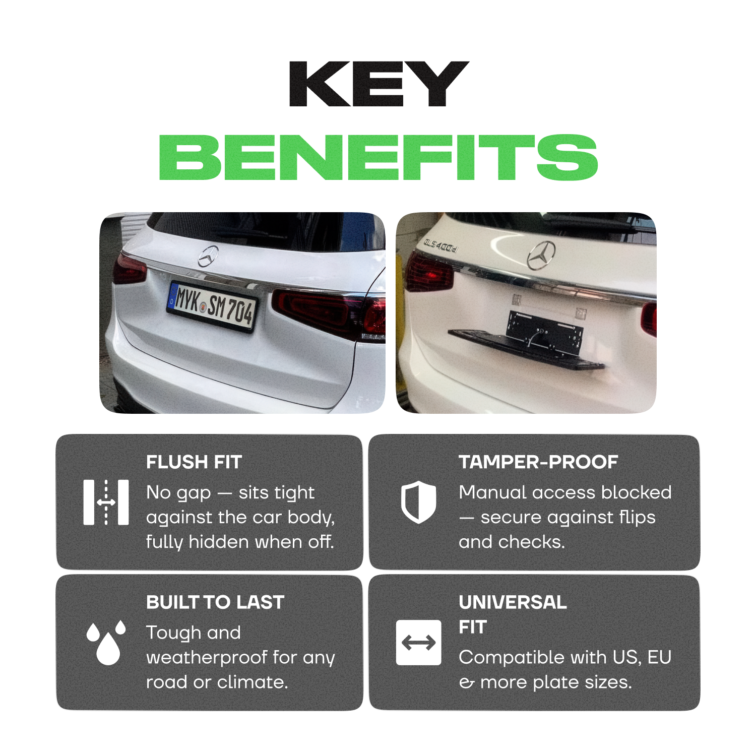 Alite Flipper™ Folding frame for both license plates - Alite