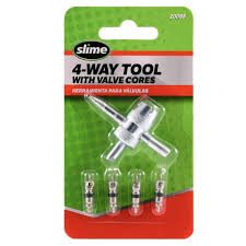 Slime 4-Way Valve Tool & Valve Cores 20088