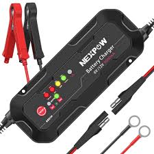 Nexpow Car Battery Charger, 5A 6v/12v Smart Trickle Charger with Force Charge Mode, Battery Maintainer for Car, Motorcycle, Truck, Black