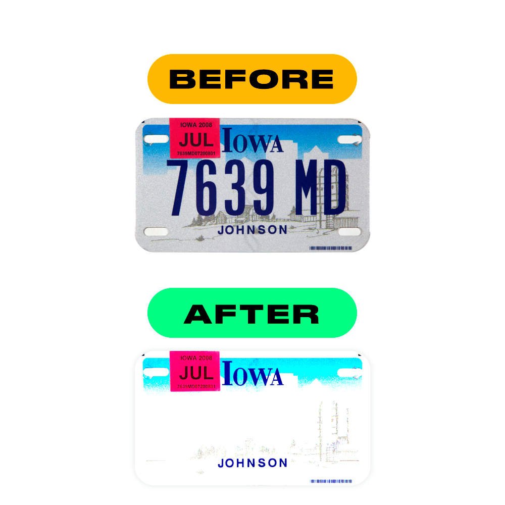 Alite Nanofilm for US (Iowa) Moto license plates - Symbol "Z" - Alite